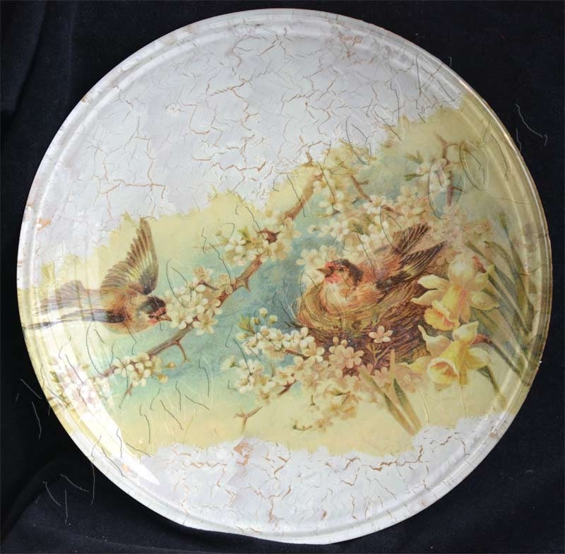 Plate with birds 1  decoupage