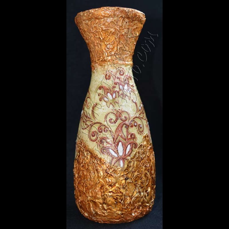 Glass vase decoupage 