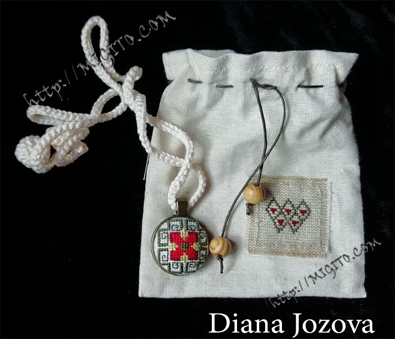 Handmade ethno embroidered necklace 3