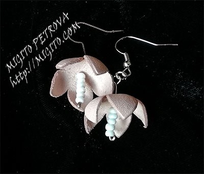 Ръчно изработени обеци от кожа розови