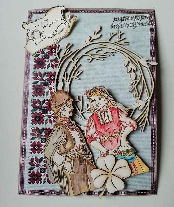 ethno handmade scrapbooking cards with ethno pattern