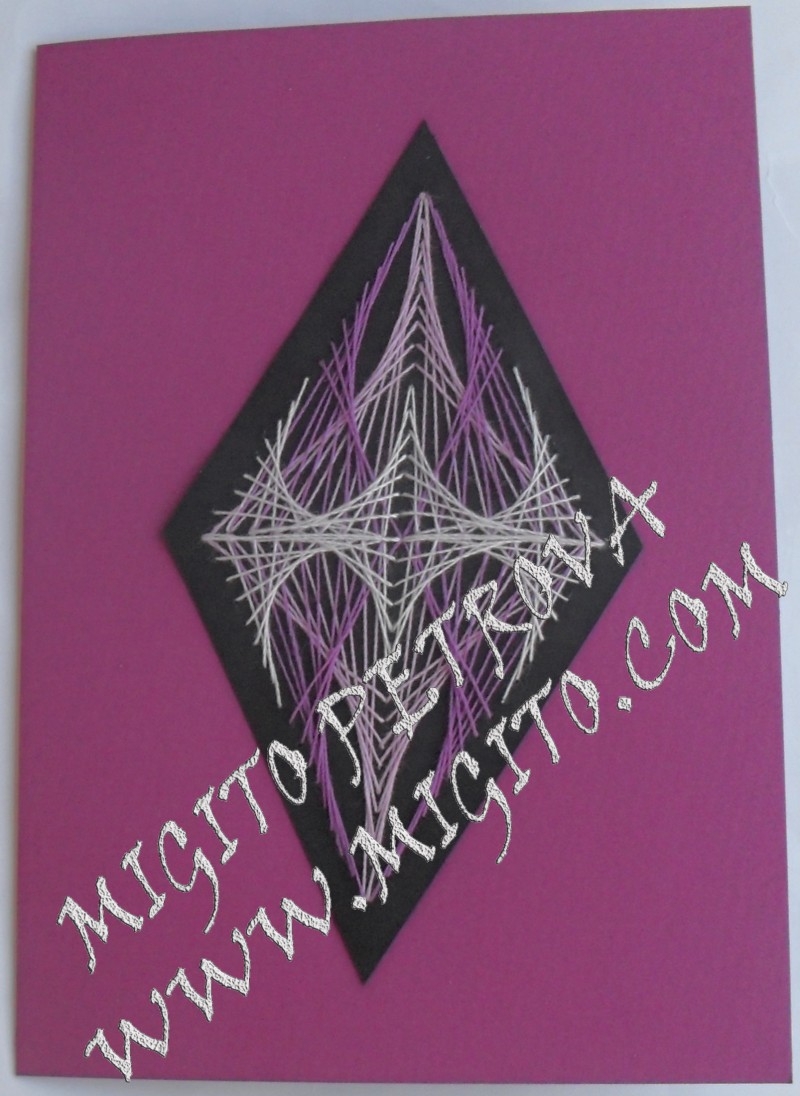 Цвят лила Ръчно изработена картичка с изонит