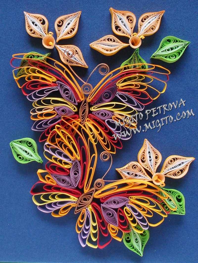 Пеперуди пано с квилинг